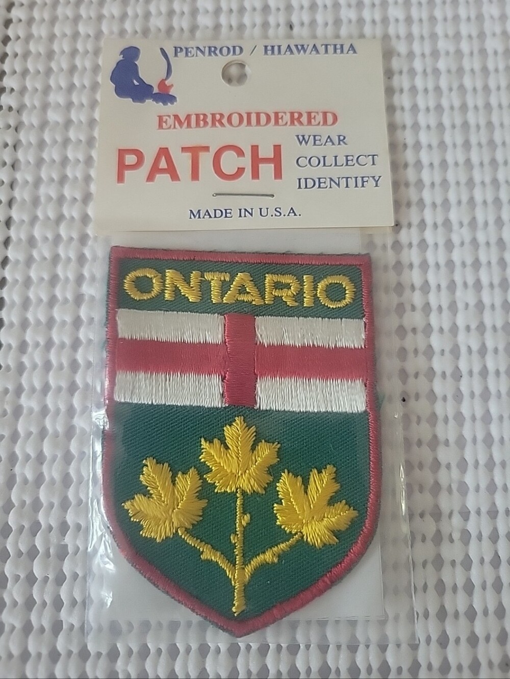 Vintage ONTARIO Canada Embroidered Travel Souvenir Patch Made USA